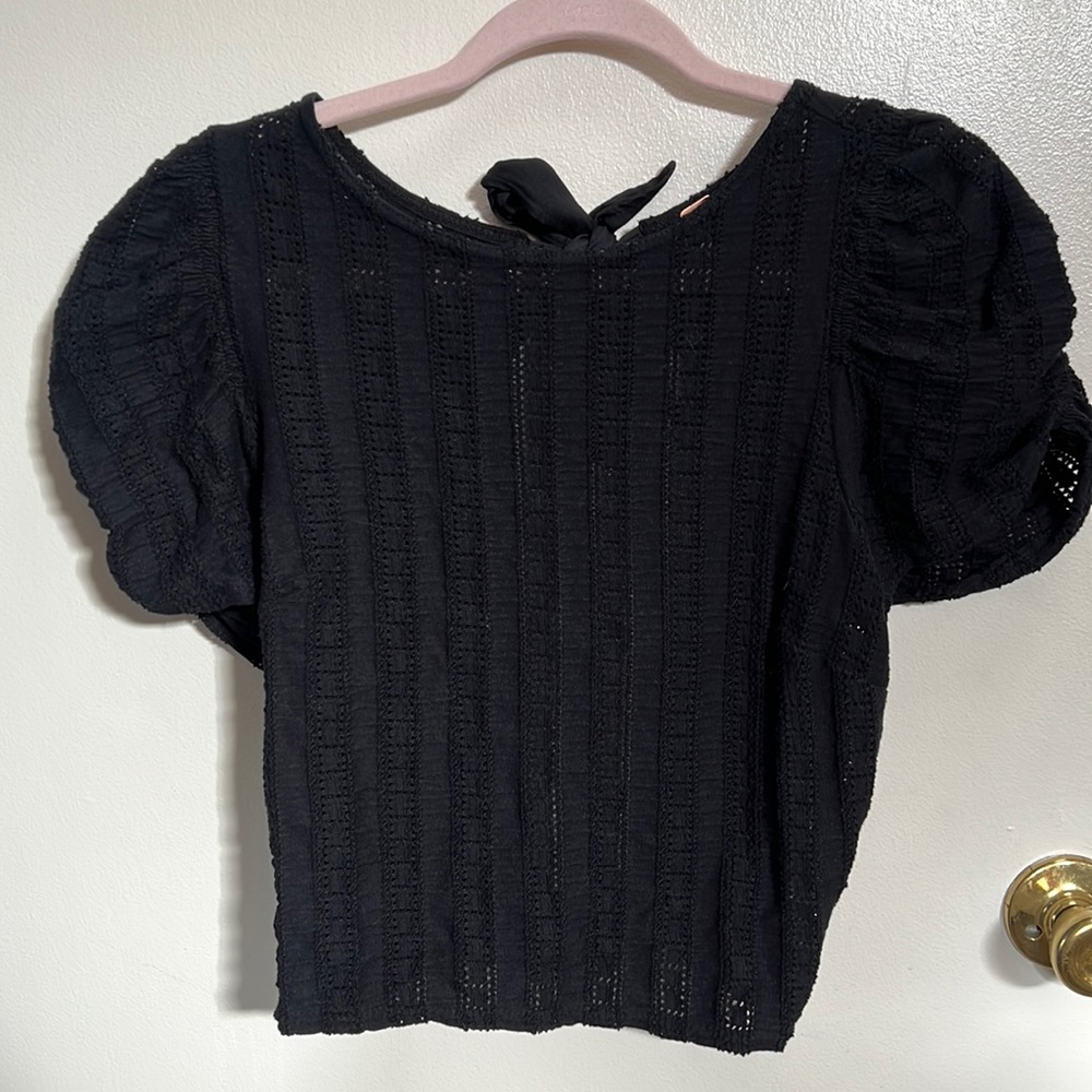 Black tie back top